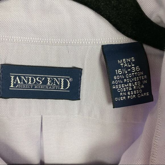 Land’s End Lavender Long Sleeve Button Down Shirt 16.5 Tall - Picture 8 of 8